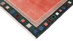 Backside of handmade New Lori rug showing knot structure and weave density