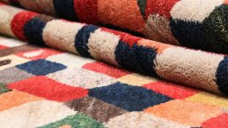 Close-up detail of 1980s Lori rug from Iran / Persia showing Wool weave