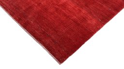 Backside of handmade New Lori rug showing knot structure and weave density