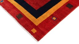 Backside of handmade New Lori rug showing knot structure and weave density