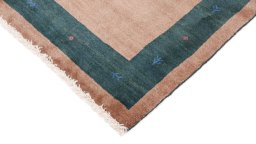 Backside of handmade New Lori rug showing knot structure and weave density