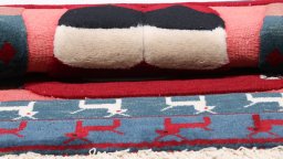 Close-up detail of New Lori rug from Iran / Persia showing Wool weave
