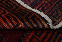 Corner detail of 2000s Lori rug showing border pattern and Wool pile