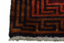Close-up detail of 2000s Lori rug from Iran / Persia showing Wool weave