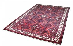 Close-up detail of 2000s Lori rug from Iran / Persia showing Wool weave