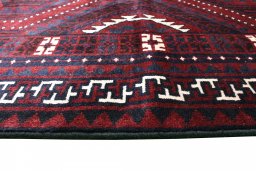 Close-up detail of 2000s Lori rug from Iran / Persia showing Wool weave
