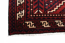 Close-up detail of 2000s Lori rug from Iran / Persia showing Wool weave