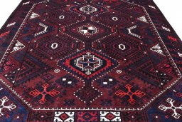 Backside of handmade 2000s Lori rug showing knot structure and weave density