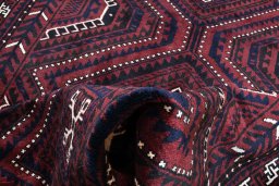 Close-up detail of 2000s Lori rug from Iran / Persia showing Wool weave
