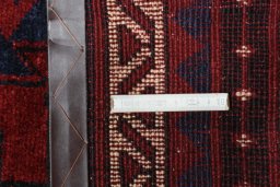 Close-up detail of 2000s Lori rug from Iran / Persia showing Wool weave