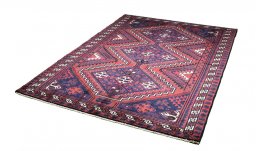 Close-up detail of 2000s Lori rug from Iran / Persia showing Wool weave