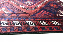 Close-up detail of 2000s Lori rug from Iran / Persia showing Wool weave