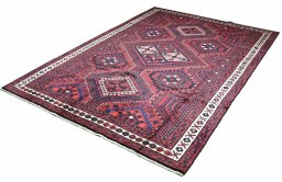 Close-up detail of 2000s Lori rug from Iran / Persia showing Wool weave