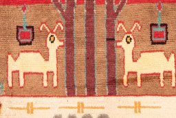 Corner detail of 1996s Lori rug showing border pattern and Wool pile