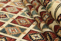 Close-up detail of New Lori rug from Iran / Persia showing Wool weave