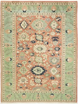 Full view of New Mahal rug from Iran / Persia, 300 × 224 cm in Red tones