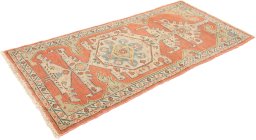 Corner detail of 1990s Malayer rug showing border pattern and Wool pile