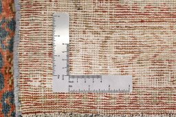 Close-up detail of 1920s Malayer rug from Iran / Persia showing Wool weave