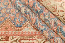 Full view of 1920s Malayer rug from Iran / Persia, 201 × 128 cm in Blue tones