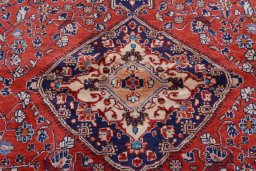 Backside of handmade 2000s Malayer rug showing knot structure and weave density
