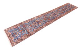 Close-up detail of 1999s Malayer rug from Iran / Persia showing Wool weave