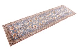 Corner detail of 1981s Malayer rug showing border pattern and Wool pile