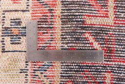 Corner detail of 1974s Malayer rug showing border pattern and Wool pile
