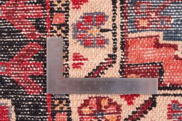 Close-up detail of 1970s Malayer rug from Iran / Persia showing Wool weave