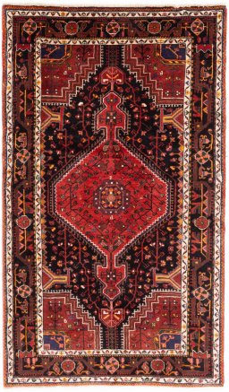 Full view of 1970s Malayer rug from Iran / Persia, 211 × 125 cm in Multi Color tones