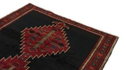 Surface texture of 1990s Malayer rug with natural Wool and intricate pattern