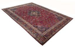 Close-up detail of 1970s Meymeh rug from Iran / Persia showing Wool weave
