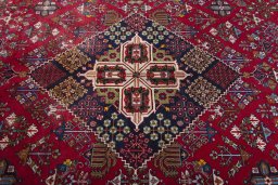 Central medallion detail of 1970s Meymeh rug from Iran / Persia