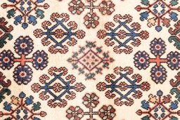 Full view of 1999s Meymeh rug from Iran / Persia, 150 × 100 cm in Cream tones