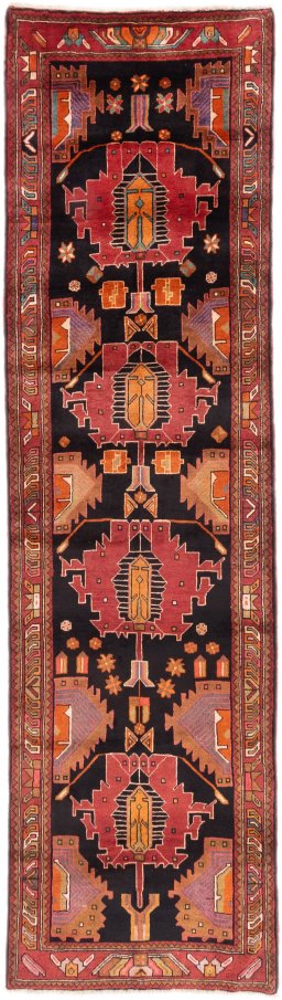Full view of 2000s Sarab rug from Iran / Persia, 380 × 107 cm in Multi Color tones