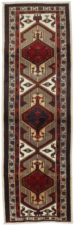 Full view of 2000s Sarab rug from Iran / Persia, 330 × 105 cm in Multi Color tones