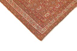 Surface texture of 1900s Senneh rug with natural Wool and intricate pattern