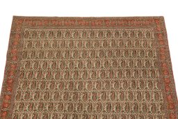 Surface texture of 1880s Senneh rug with natural Wool and intricate pattern