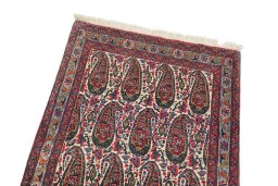 Surface texture of 1980s Senneh rug with natural Wool and intricate pattern