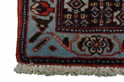 Close-up detail of New Senneh rug from Iran / Persia showing Wool weave