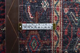 Close-up detail of 1970s Senneh rug from Iran / Persia showing Wool weave