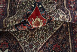 Close-up detail of 1930s Senneh rug from Iran / Persia showing Wool weave