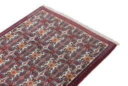 Surface texture of 1990s Senneh rug with natural Wool and intricate pattern
