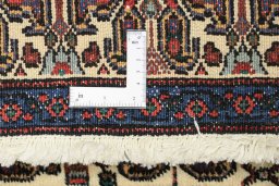 Close-up detail of 1960s Senneh rug from Iran / Persia showing Wool weave