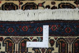 Close-up detail of 1950s Senneh rug from Iran / Persia showing Wool weave