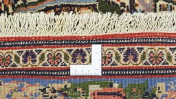 Full view of 1950s Senneh rug from Iran / Persia, 150 × 123 cm in Multi Color tones
