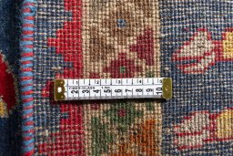 Close-up detail of 2000s Shiraz rug from Iran / Persia showing Wool weave
