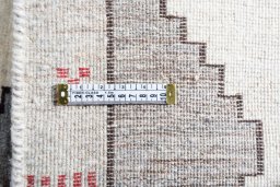 Close-up detail of 2000s Shiraz rug from Iran / Persia showing Wool weave