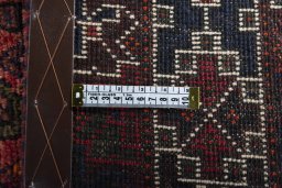 Close-up detail of 2000s Shiraz rug from Iran / Persia showing Wool weave