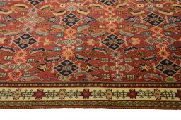 Close-up detail of 2000s Shiraz rug from Iran / Persia showing Wool weave