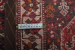 Close-up detail of 2000s Shiraz rug from Iran / Persia showing Wool weave